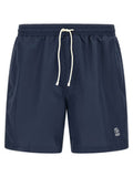 Men's Blue Polyester Swim Shorts