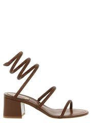 Women's Brown Viscose Strap-On Sandals