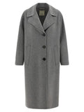 Women's Gray Virgin Wool Coat Clothing