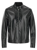 Men's Blue Lamb Leather Jacket Clothing