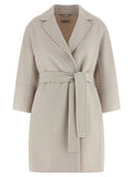 Women's Beige Virgin Wool Coat Clothing