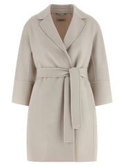 Women's Beige Virgin Wool Coat Clothing