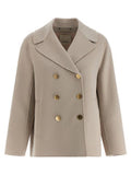 Women's Beige Virgin Wool Biker Jacket Clothing