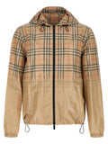 Men's Beige Viscose Shell Jacket Clothing