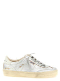Women's Silver Cowhide Low Top Sneakers