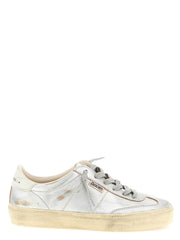 Women's Silver Cowhide Low Top Sneakers