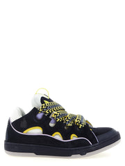 Men's Blue Calfskin Athletic Sneakers