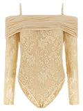 Women's Beige Polyamide Bodysuit Clothing