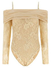 Women's Beige Polyamide Bodysuit Clothing