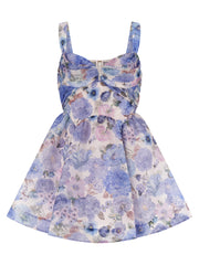 Women's Blue Linen Short Dress