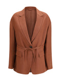 Brunello Cucinelli Monili-Embellished Blazer — Bronze