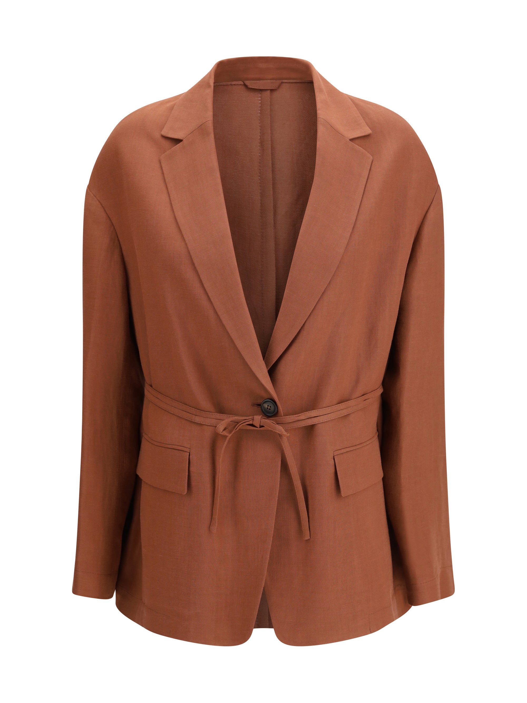 Brunello Cucinelli Monili-Embellished Blazer — Bronze
