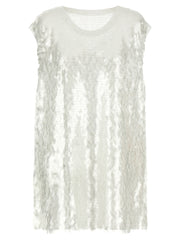 Women's White Polyamide Tank Tops
