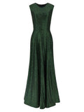 Women's Bicolor Polyester Long Dress