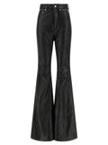 Women's Black Lamb Leather Pants
