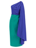 Women's Multicolor Silk Midi Dress