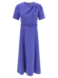 Women's Blue Polyester Midi Dress