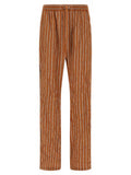 Men's Brown Viscose Casual Pants