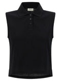 Women's Black Cotton Polo Shirt