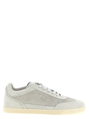 Men's Gray Calfskin Low Top Sneakers
