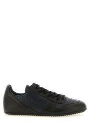 Men's Black Lamb Leather Low Top Sneakers