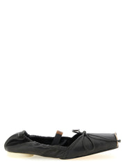 Women's Black Cowhide Ballet Flats