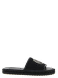 Men's Black Cotton Slides Shoe