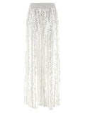 Women's White Nylon Casual Pants