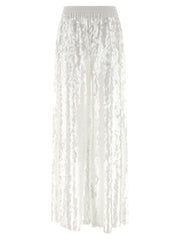 Women's White Nylon Casual Pants