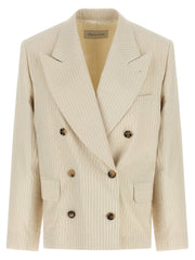 Women's Beige Cotton Blazer Clothing