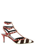 Women's Rockstud Heel Red Calfskin Leather