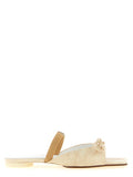 Women's Beige Cowhide Slides Shoe