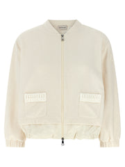 Women's White Polyester Cardigan Clothing