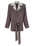 Women's Purple Viscose Blazer Clothing