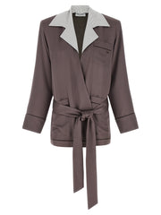 Women's Purple Viscose Blazer Clothing