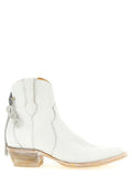 Women's White Cowhide Chelsea Boots