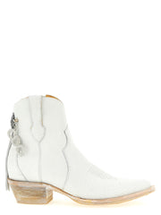 Women's White Cowhide Chelsea Boots
