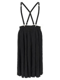 Men's Black Polyester Midi Skirt