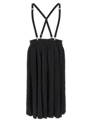 Men's Black Polyester Midi Skirt