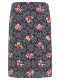 Women's Gray Cotton Midi Skirt