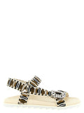 Women's Multicolor Polyester Flat Sandals