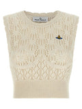 Women's Beige Cotton Sleeveles T-Shirt