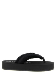 Women's Black Viscose Slides Shoe