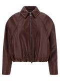 Women's Bordeaux Calfskin Leather Jacket Clothing