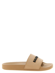 Women's Beige Plastic Slides Shoe