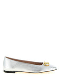 Women's Silver Lamb Leather Ballet Flats