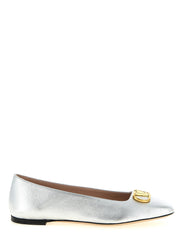 Women's Silver Lamb Leather Ballet Flats