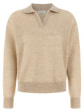 Women's Gold Wool Polo Shirt