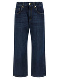 Women's Blue Cotton Cropped Jeans Clothing