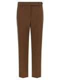 Women's Brown Cotton Cropped Pants